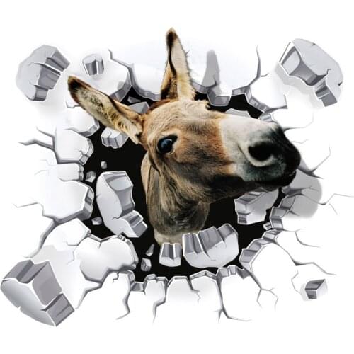 New interesting Car Sticker 3D Donkey Decal Car Styling PVC 14cm X 18cm