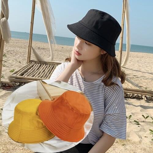CANZE New Unisex Bucket Hats Women Summer Sunscreen Panama Hat Men Pure Color Sunbonnet Fedoras Outdoor Fisherman Hat Beach Cap