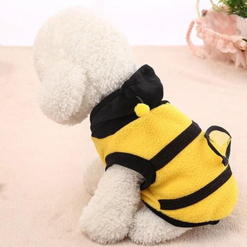 Bee Pet Puppy Coat Apparel Outfit Fleece Clothes Dog Cat Hoodie Fancy Costume