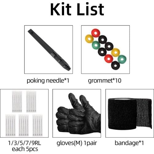Hand Poke Pen DIY Hand Poke & Stick Tattoo Kit Tattooing Supply with Needles Bandage Tape Tattoo Grommets for Tattoo Artist