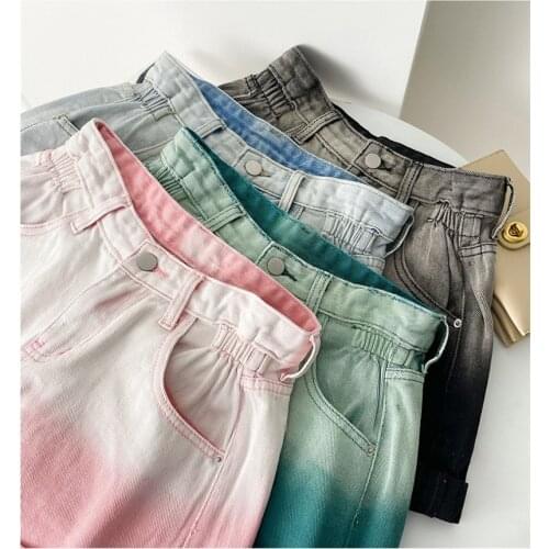 2021 Fashion Leopard Holes Women Jeans High Waist Button Zipper Fly Pencil Denim Pants Stretchy Casual Jeans High Quality