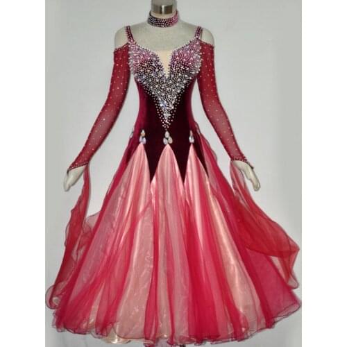 Ballroom Dance Dress For Women High Quality Competition Dresses Modern Waltz Tango Standard Ballroom Costume white MD1100