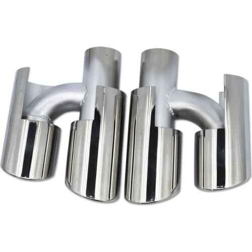 1 Pair 3304 Stainless Steel Car Exhaust Tip For Porsche Panamera 2009-2013 Nozzle Exhaust Pipe Muffler Tip