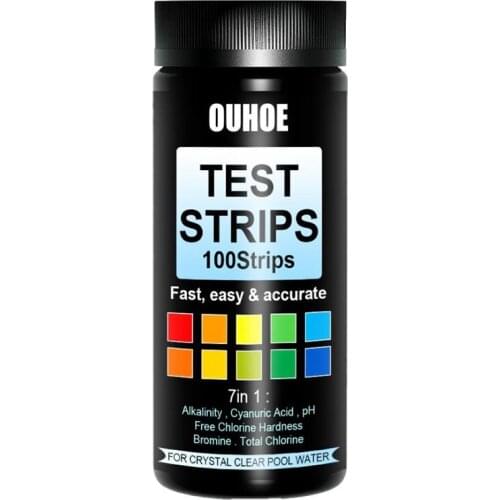 100 Strips Pool Test Strips,PH Test Strips,Swimming Pool Test Strips,7 In 1 Spa Test Strips For Total Water Hardness,Etc
