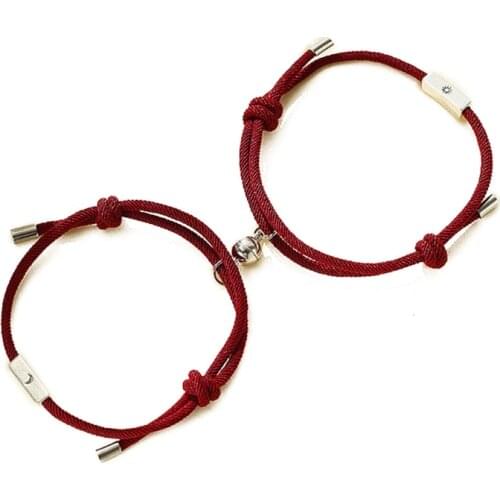 2Pcs Sun and Moon Lover Couple Magnetic Distance Bracelet Kit Lovers Jewelry XXFB
