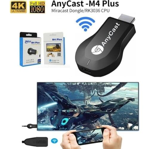 Anycast M4 PLUS 1080P Wireless HD Portable Media Player Streamer Wifi HDMI-compatible Display Dongle for Projector Smartphone