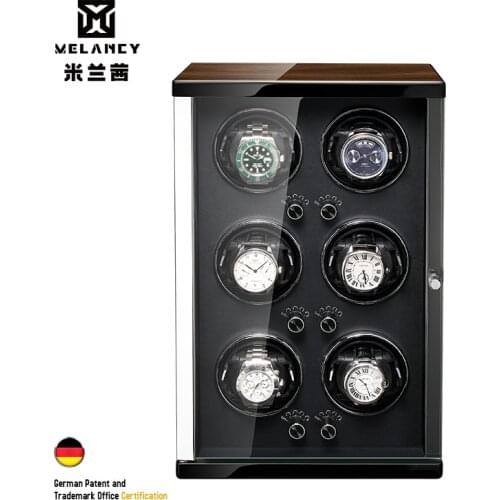 MELANCY Arrival Watch Winder for 6 Automatic Japanese Mabuchi Mute Motor Watches Storage Box Watch Display Case Box Gift