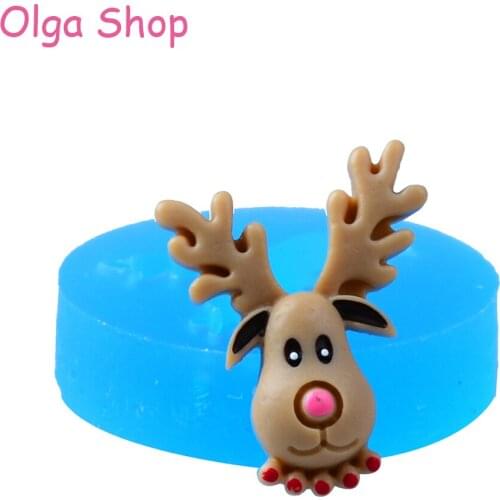 DYL093 27.8mm Deer Silicone Mold - Cupcake Topper, Fondant Craft, Resin, Candy, Jewelry, Chocolate, Gum Paste, Cookie Biscuit