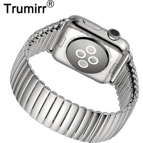 Elastic Watchband for iWatch Apple Watch SE 38mm 40mm 42mm 44mm Series 6 5 4 3 2 Stainless Steel Bracelet Accessory Band Strap