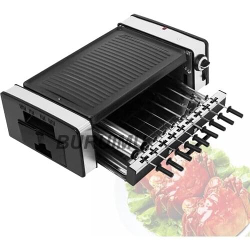 Electric BBQ Grill Automatic Rotating Skewers Machine Smokeless BBQ Grill Steak Maker