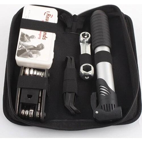 HOT Sale Bicycle Tool Bag Multi-function Folding Tire Repair Kits Multifunctional Kit Set With Pouch Pump for Bike Bicycle