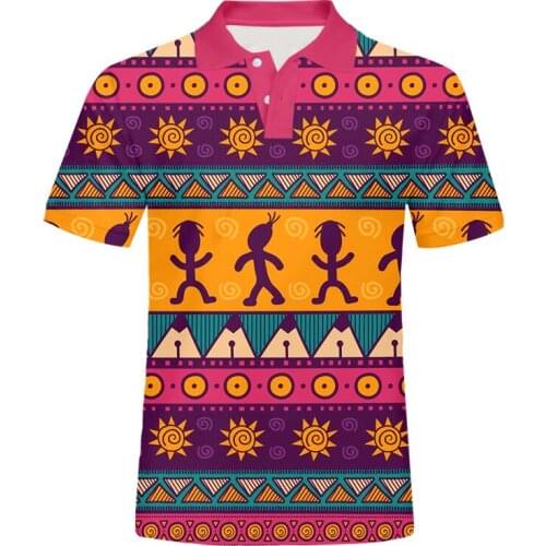 IFPD EU Size 3D Printed Cartoons Totem Pattern Polo T Shirt Men Casual Cool Hiphop Polo Shirt New Summer Short Sleeves Tops Tee