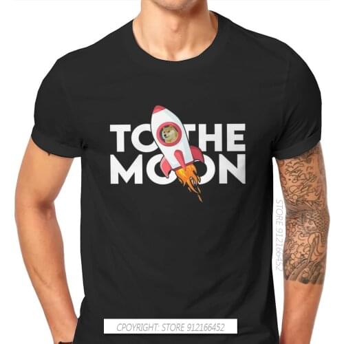To The Moon Dogecoin Bitcion Art Satoshi Nakamoto T Shirt Vintage Plus Size O-Neck TShirt Big Sales Harajuku Mens Streetwear