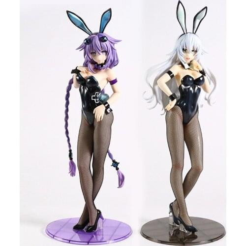 Hyperdimension Neptunia Black Heart / Purple Heart Bunny Ver. 1/4 Scale PVC Collection Model Statue Anime Sexy Girl Figure Toy