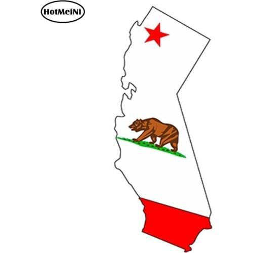 HotMeiNi 13cm x 4.9cm Car Decal Waterproof Sticker California Silhouette State USA Map Flag Car Sticker