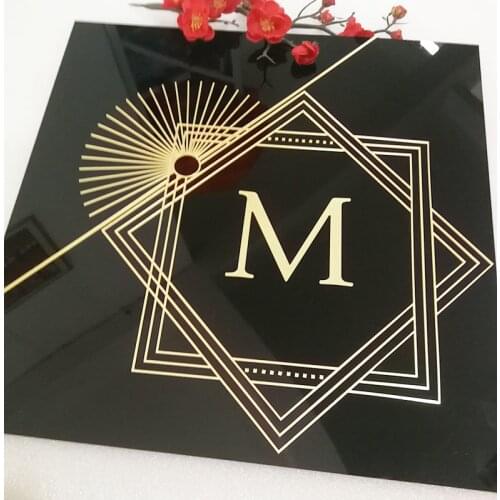 Custom Mirror Gold Acrylic Square Name Sign Logo for Shop Store, Personalized Mirror Shop Store Logo Name Gift