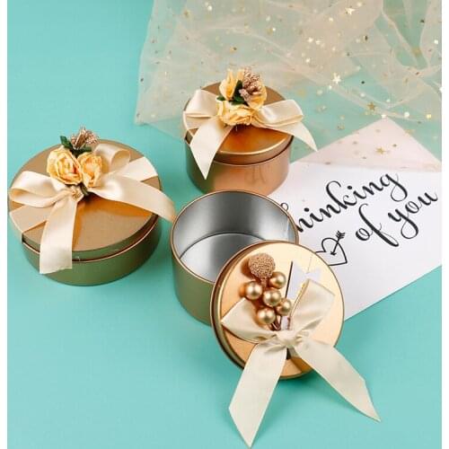 Round Candy Chocolate Box Wedding Party Favors and Gifts Boxes Candy Bags Gift Creative Candy Packaging Box