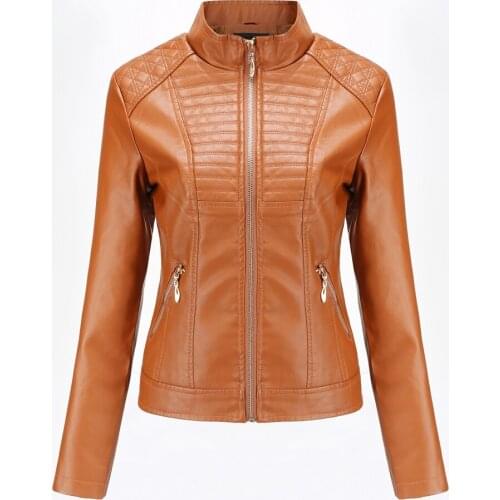 2020 New Vintage Faux Leather Jacket Women Biker Coat Female PU Leather Jacket Loose Fit Coats Street Outwear Basic Jackets