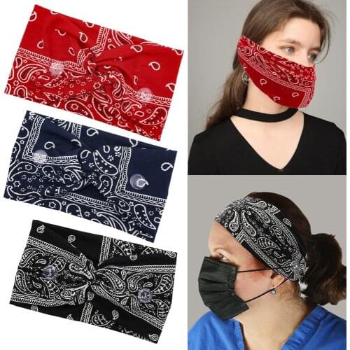 New Fashion Women Print Boho Head Scarf Quick Dry Sport Sweat-absorbent Turban Stretchy Cotton Headband Yoga Workout Hair Band