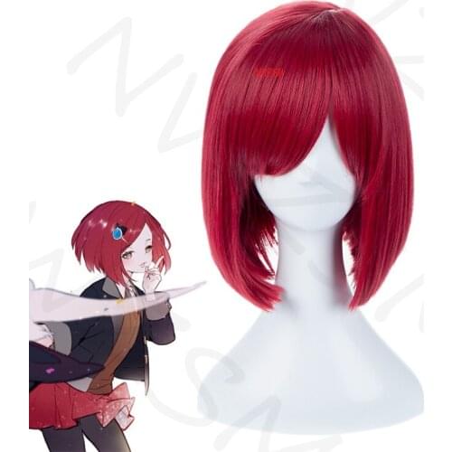 Danganronpa V3 Killing Harmony Yumeno Himiko Red Short Wig Cosplay Costume Dangan Ronpa Heat Resistant Hair Women Party Wigs