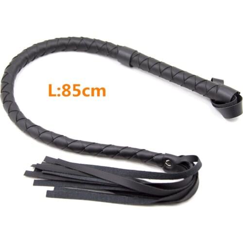 85cm Handmade Leather Scattered Whip With Lashing Handle For Fetish Fantasy Adult Games To Waving Spanking,Pony Play Flogger