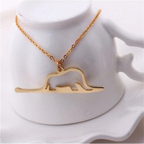 Hollow Outline Little Prince Sign Necklace Animal Good Lucky Origami Elephant Snake Necklaces for Women Child Present Birthday