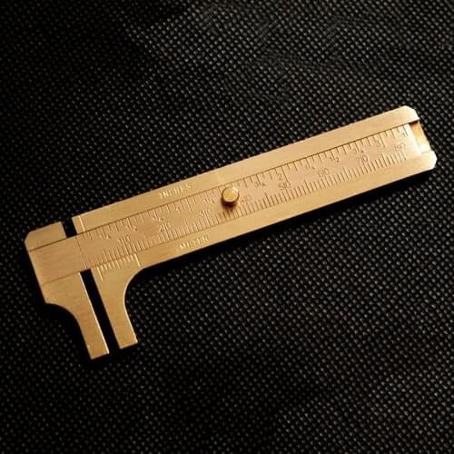 Outdoor EDC tool brass caliper portable mini vernier ruler