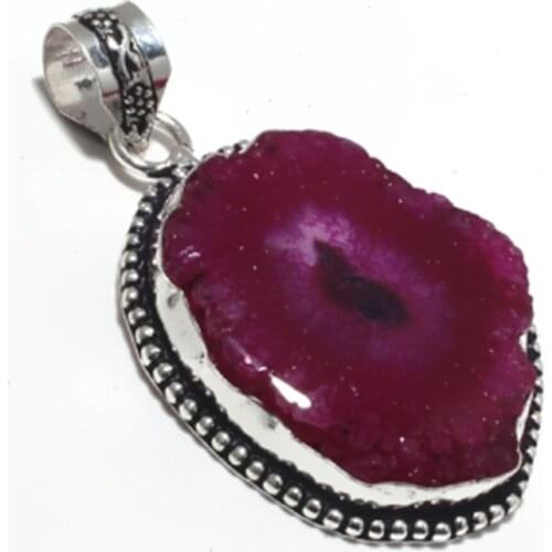 Solar Quarts Pendant Silver Overlay over Copper , 56 mm, P6855