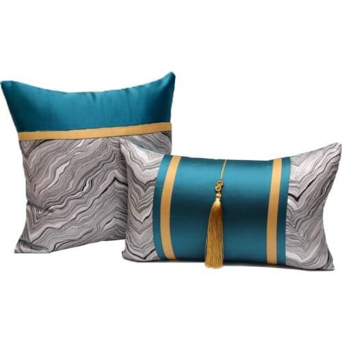 Modern Simplicity Patchwork Cushion Covers High-grade Tassels Waist Pillowcases Home Wedding Party Decoration Pillow Cases