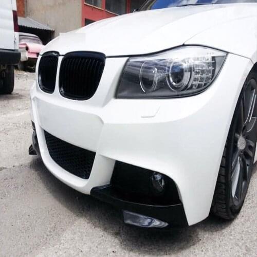 Fit For BMW E90 Tec 3 series 2004 2005 2006 2007 2008 2009 2010 2011 2012 front BUMPER Splitter flap corner piano bright black