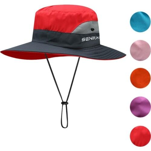 Sport Womens UV Protection Wide Brim Sun Hats - Cooling Mesh Ponytail Hole Cap Foldable Travel Outdoor Fishing Hat New Style