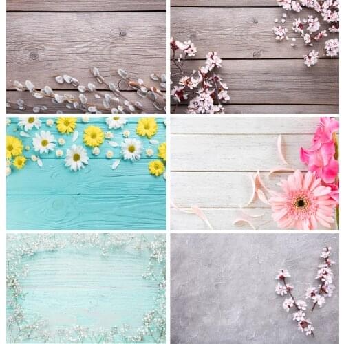 Vinyl Custom Photography Backdrops Flower and Wood planks Theme Photo Studio Background 20212FL- 02