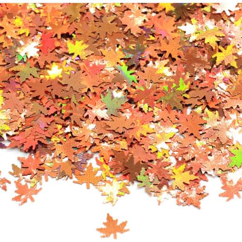 Top Quality Holographic Maple Leaf Nail Art Glitter Flakes Leaves Shape Chameleon Nail Sequins Fall Nail Designs
