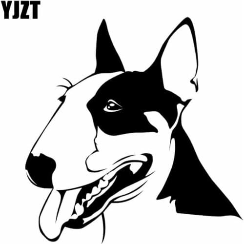 YJZT 15.8X16.5CM Cute Bull Terrier Dog Pets Animals Vinyl Decal Car Sticker Black/Silver C24-1121
