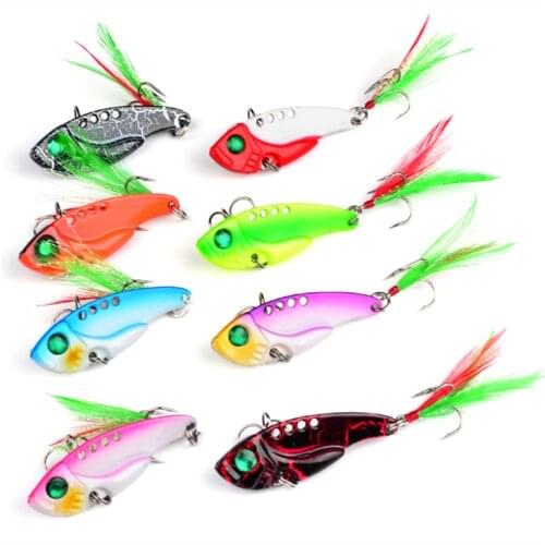 1pcs/lot 5.5cm 11.1g Fishing Lures spoon Metal VIB sequins Fish hard bait bass vibration lure crankbait everything for fishing