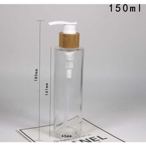 150ml high capacity container bottles Bamboo Wood Glass Lotion Bottles