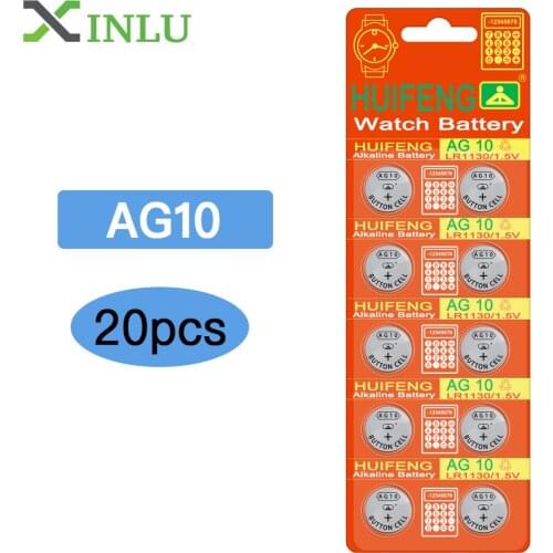 20pcs/lot AG10 LR1130 389 LR54 SR54 SR1130W 189 L1130 Alkaline Button Cell coin battery for watch,XINLU brand battery