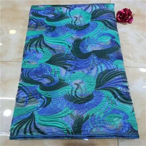 2020 High Quality African Organza Lace Fabric sequins French Net Embroidery Tulle Lace Fabric For Nigerian Wedding Party Dress