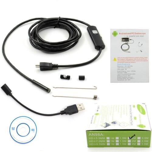 5.5mm 1m 2m 3.5m 720P Lens HD USB Endoscope Waterproof 6 LEDs Inspection Pipe Endoscope Camera Borescope For Android Phone PC