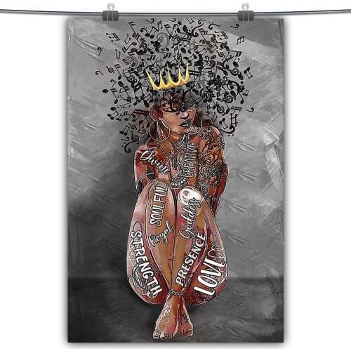 No Frame HD Printing Watercolor African American Girl Empress Music Poster Canvas Wall Art Oil Painting Living Room Decor