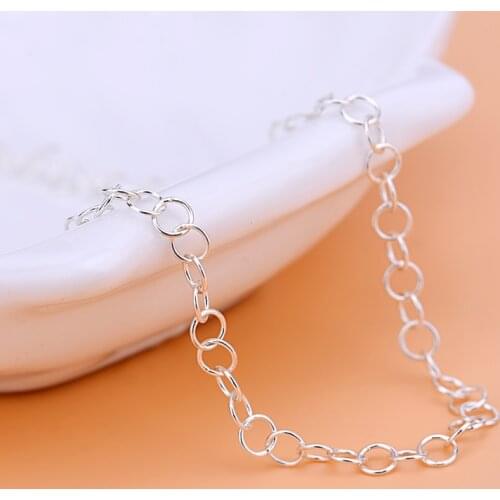 S925 sterling silver circle chain jewelry accessories handmade DIY semi-finished bracelet anklet necklace chain material