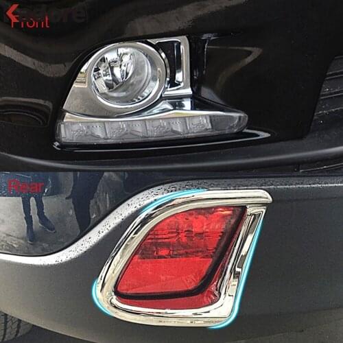 For Toyota Highlander 2014 2015 Chrome Front Rear Fog Light Lamp Cover Bezel Car Styling Foglight Trim Auto Accessories