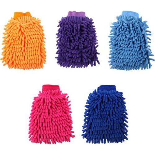 Double-faced Actinozoan Car Cleaning Glove for Chenille (Random Color)