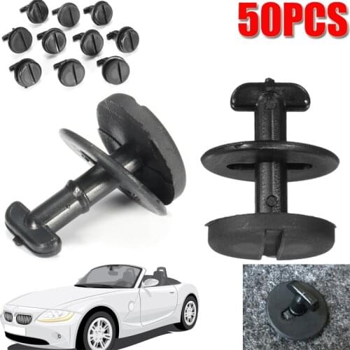 50Pcs/Set Car Floor Mat Carpet Clips Fastener Mudflap Splash Guard Rivet Push Retainer 82119410191 For BMW E32 E36 E38 E39 E46