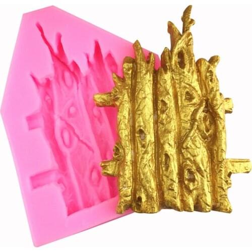 Cartoon stump fence silica gel mold chocolate mousse turn sugar baking mold gypsum decoration soap mold