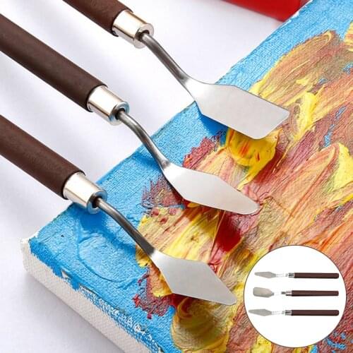 HOT Sale 3pcs 16cm Professional Stainless Steel Artist Painting Palette Knife Kit Spatula Paint Art Craft Clay Tools