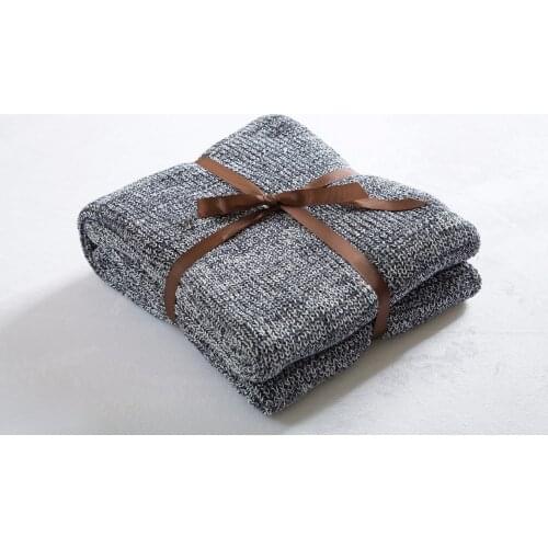 Cotton Gray Knit Blanket for Bed/Home Sofa Cover Blankets Spring Winter Cobertor Plaid on the Sofa Bedspread Home Textile