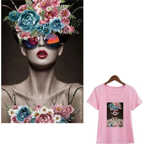 Cool Flower Girl Iron-On Transfers Custom Heat Print On T-Shirt Dresses Sweater Garment Washable Parches Diy Parches