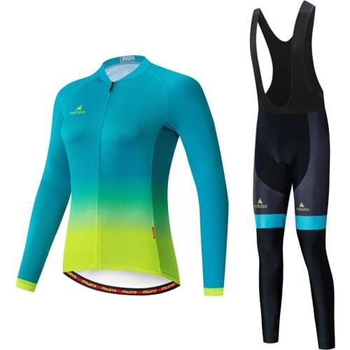 MILOTO Women Pro Cycling Jersey Set Long Sleeve Mountain Bike Clothing Breathable MTB Bicycle Clothes Wear Suit roupa Ciclismo