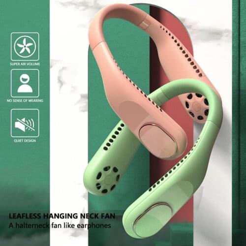 Mini Neck Fan Portable Bladeless USB Rechargeable Mute Sports Fans for Outdoor Ventilador Portatil Abanicos Creative Cooling Fan